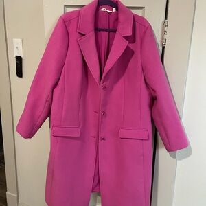 Candace Cameron Bure Fuchsia Trench Coat